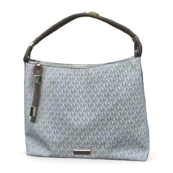 Michael Kors Lexington MK Signature Cream Brown Tote Shoulder Bag Tote Purse - Picture 1 of 12